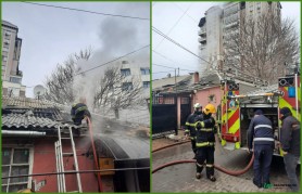 FOTO // Incendiu în centrul Capitalei. O casă a luat foc